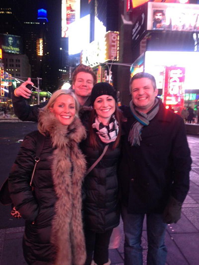 Left to Right - Filipa Preston [SOSsuccess.com], David Foxen, Karen Smith, Martin Thompson - in Times Square during our snowed out events week in New York.  