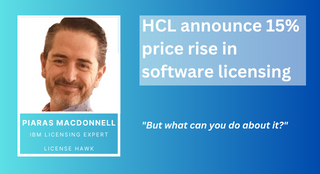 HCL announce 15% price rise in software licensing